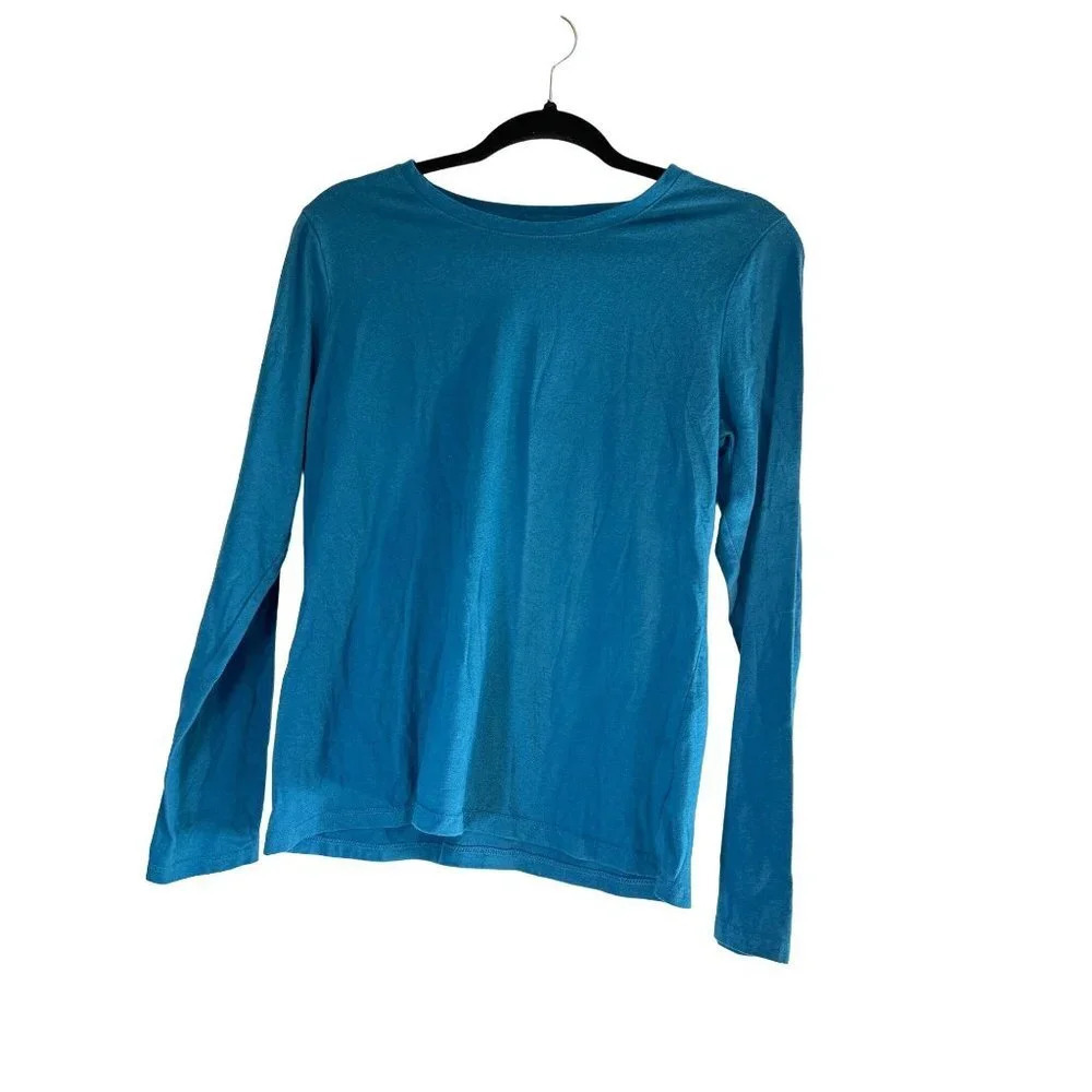 Time and Tru Womens Top Long Sleeves Blue Size M 8-10
